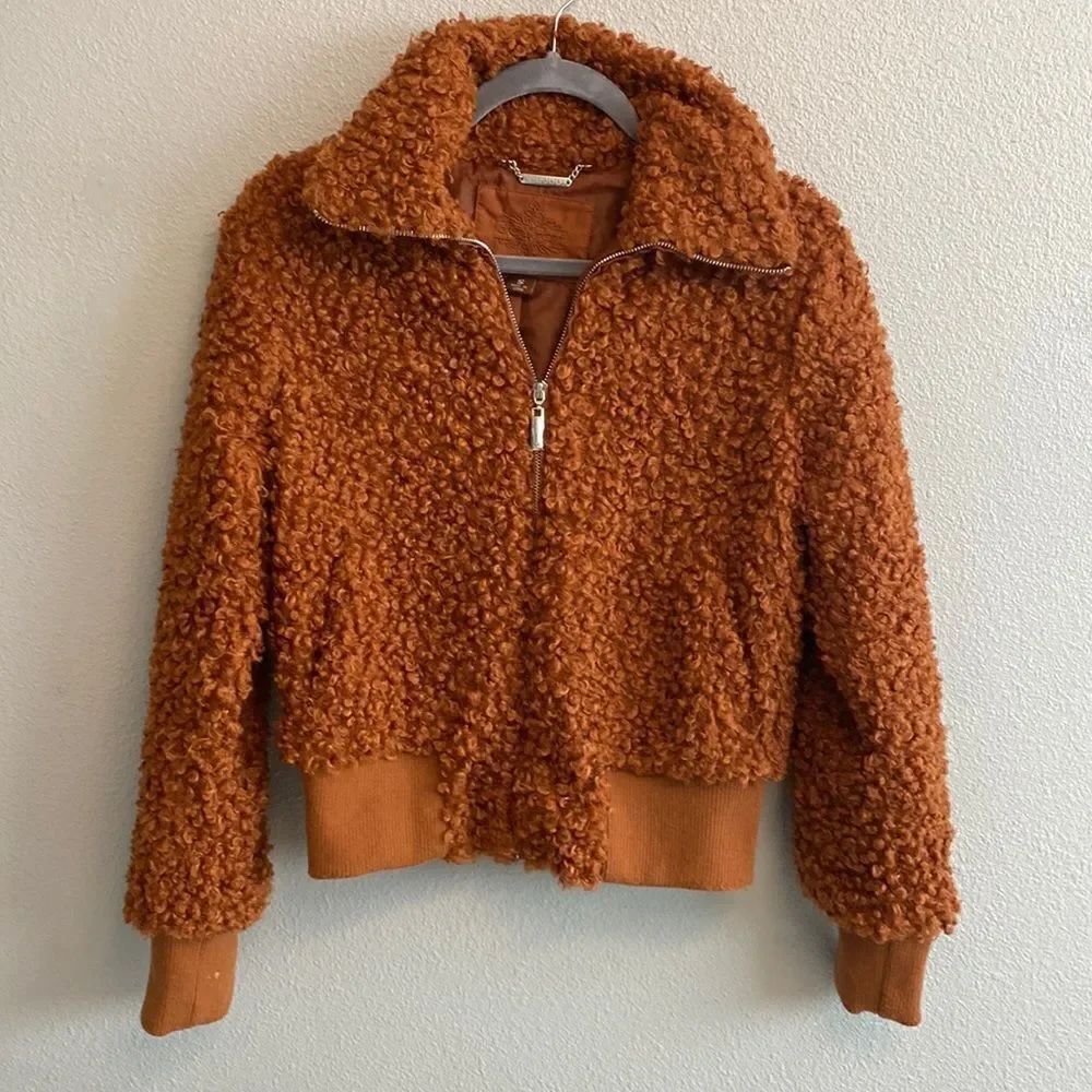 Jou Jou- brown faux fur jacket- size SMALL